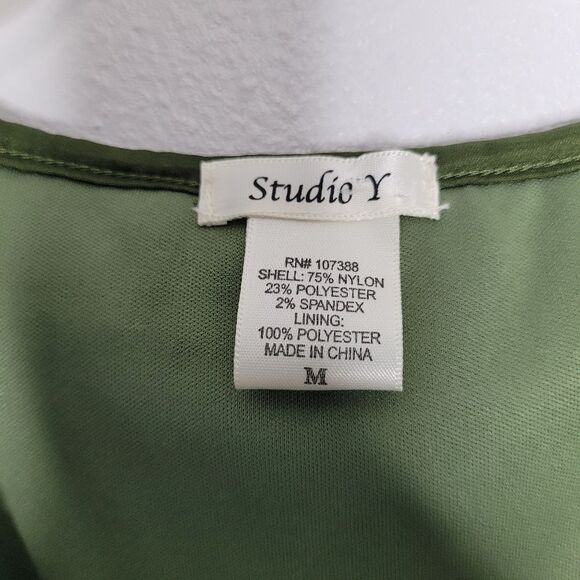 Studio Y y2k green textured ruffle fairy Renaissance woodsy top size medium - Picture 4 of 6